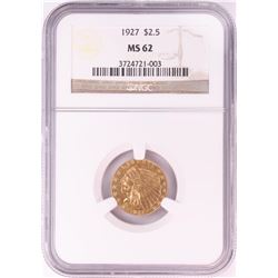 1927 $2 1/2 Indian Head Quarter Eagle Gold Coin NGC MS63