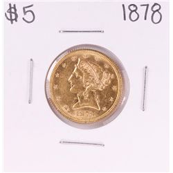 1878 $5 Liberty Head Half Eagle Gold Coin