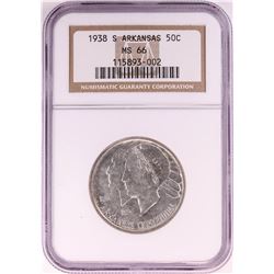 1938-S Arkansas Centennial Commemorative Half Dollar Coin NGC MS66