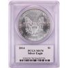Image 2 : 2014 $1 American Silver Eagle Coin PCGS MS70 John Mercanti Signature