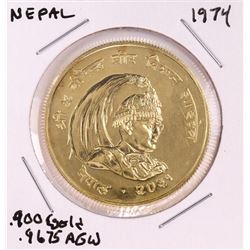 1974 Nepal 1000 Rupee Conservation Rhinoceros Gold Coin