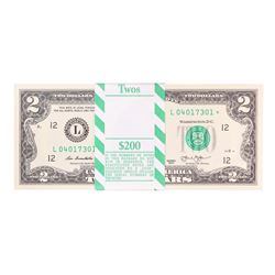 Pack of (100) Consecutive 2013 $2 Federal Reserve STAR Notes San Francisco
