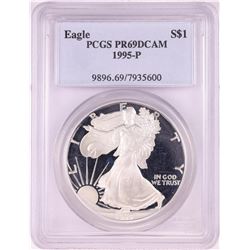 1995-P $1 Proof American Silver Eagle Coin PCGS PR69DCAM
