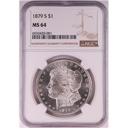 1879-S $1 Morgan Silver Dollar Coin NGC MS64