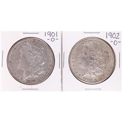 Lot of 1901-O & 1902-O $1 Morgan Silver Dollar Coins