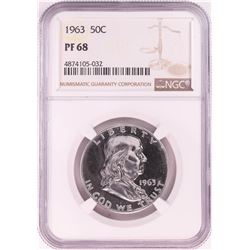 1963 Proof Franklin Half Dollar Coin NGC PF68