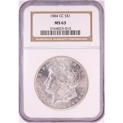 1884-CC $1 Morgan Silver Dollar Coin NGC MS63