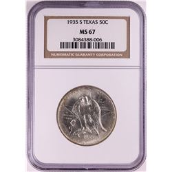 1935-S Texas Independence Centennial Commemorative Half Dollar Coin NGC MS67