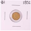 Image 1 : 1852 Type 1 $1 Liberty Head Gold Dollar Coin