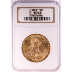 1925 $20 St. Gaudens Double Eagle Gold Coin NGC MS62