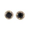 Image 1 : 14KT Yellow Gold 2.45 ctw Sapphire and Diamond Halo Stud Earrings
