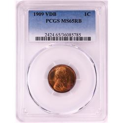 1909 VDB Lincoln Cent Coin PCGS MS65RB