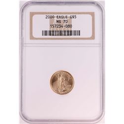 2000 $5 American Gold Eagle Coin NGC MS70