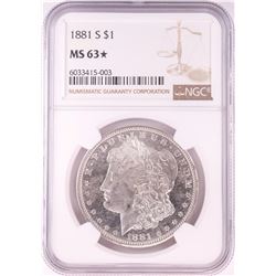 1881-S $1 Morgan Silver Dollar Coin NGC MS63* Star