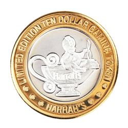 .999 Fine Silver Harrah's Casino Reno, Nevada $10 Limited Edition Gaming Token