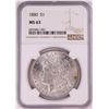 Image 1 : 1880 $1 Morgan Silver Dollar Coin NGC MS63