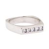 Image 1 : Platinum 0.40 ctw Diamond Flat Top Ring