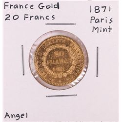 1871 Paris Mint France 20 Francs Gold Coin