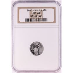 2000 $10 Platinum American Eagle Coin NGC MS69
