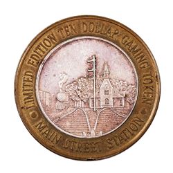 .999 Silver Main Street Station Las Vegas, NV $10 Limited Edition Casino Gaming Token