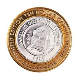 .999 Silver Golden Gate Las Vegas, NV $10 Casino Limited Edition Gaming Token