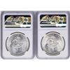 Image 2 : Lot of (2) 1953Mo Mexico Hidalgo Bicentennial 5 Pesos Silver Coins NGC MS64