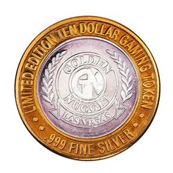 .999 Fine Silver Golden Nugget Las Vegas, Nevada $10 Limited Edition Gaming Token