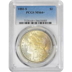 1881-S $1 Morgan Silver Dollar Coin PCGS MS64 Amazing Toning