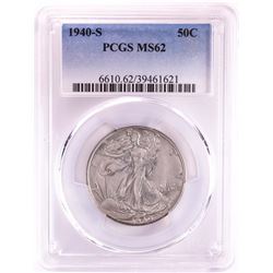1940-S Walking Liberty Half Dollar Coin PCGS MS62