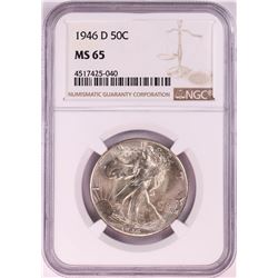 1946-D Walking Liberty Half Dollar Coin NGC MS65