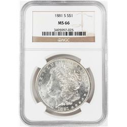 1881-S $1 Morgan Silver Dollar Coin NGC MS66