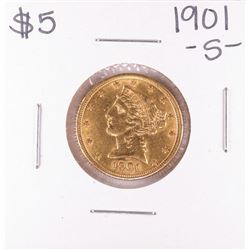1901-S $5 Liberty Head Half Eagle Gold Coin