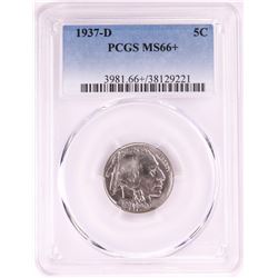 1937-D Buffalo Nickel Coin PCGS MS66+