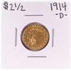 Image 1 : 1914-D $2 1/2 Indian Head Quarter Eagle Gold Coin