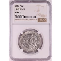 1924 Huguenot Centennial Commemorative Half Dollar Coin NGC MS63