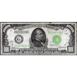 1934 $1,000 Federal Reserve Note Chicago