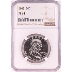 1963 Proof Franklin Half Dollar Coin NGC PF68