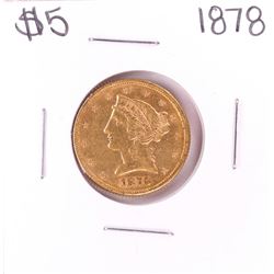 1878 $5 Liberty Head Half Eagle Gold Coin