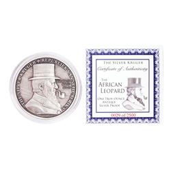 The Silver Kruger African Leopard 1 oz Antique Silver Proof Round w/COA