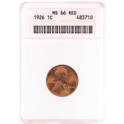1926 Lincoln Wheat Cent Coin ANACS MS66RD