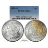 Image 1 : 1881-S $1 Morgan Silver Dollar Coin PCGS MS64 Amazing Toning
