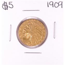 1909 $5 Liberty Head Half Eagle Gold Coin