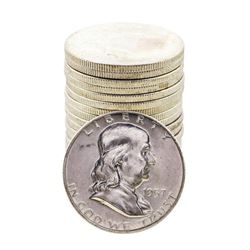 Roll of (20) Brilliant Uncirculated 1957-D Franklin Half Dollar Coins