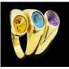 Image 4 : 14KT Yellow Gold Ladies 4.50 ctw Semi-Precious Gemstone Ring