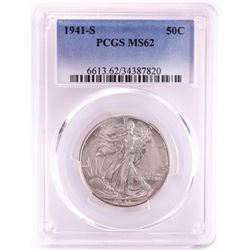1941-S Walking Liberty Half Dollar Coin PCGS MS62