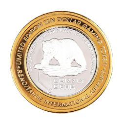 .999 Silver Reno Tahoe International Airport $10 Casino Limited Edition Gaming Token