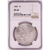 Image 1 : 1880 $1 Morgan Silver Dollar Coin NGC MS63