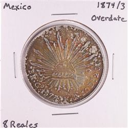 1874/3 Overdate Mexico 8 Reales Silver Coin