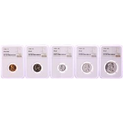 1958 (5) Coin Proof Set Graded NGC PF67