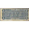 Image 2 : 1864 $5 Confederate States of America Note